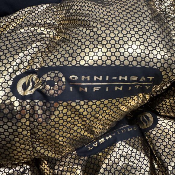 Columbia Jacket Sz XL Black Omni-Heat Infinity 650 Down Puffer Coat Winter Gold - Picture 7 of 13
